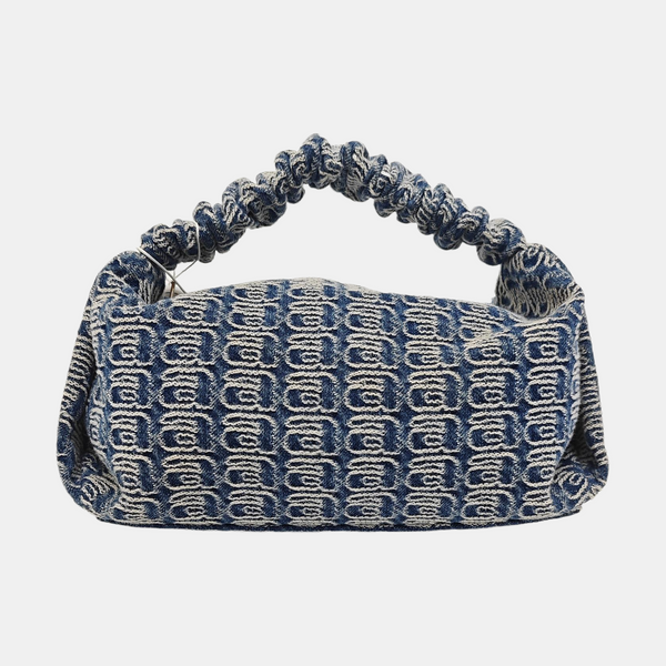 Fabric Top Handle Bag Blue