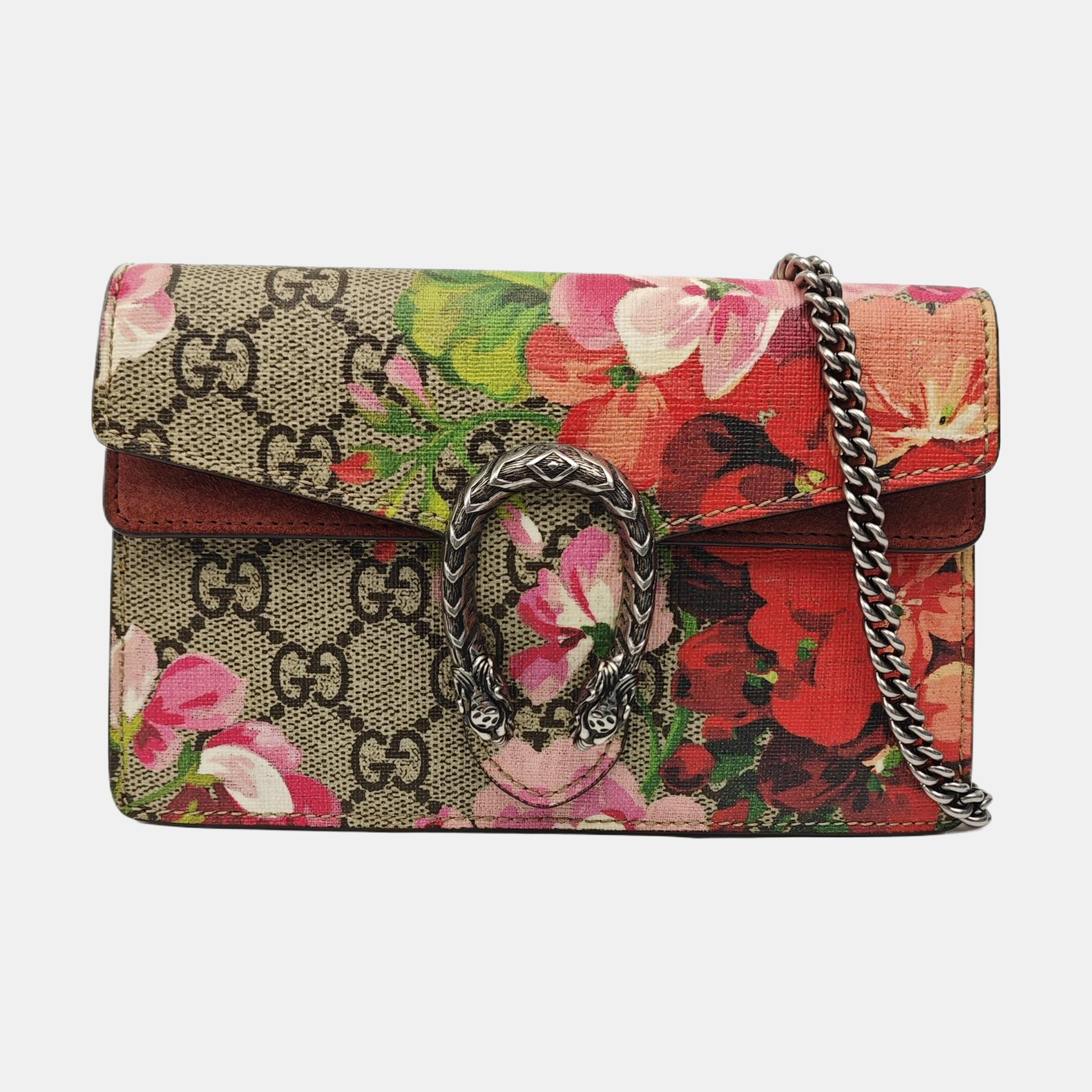 Dionysus Super Mini Monogram Coated Canvas Beige