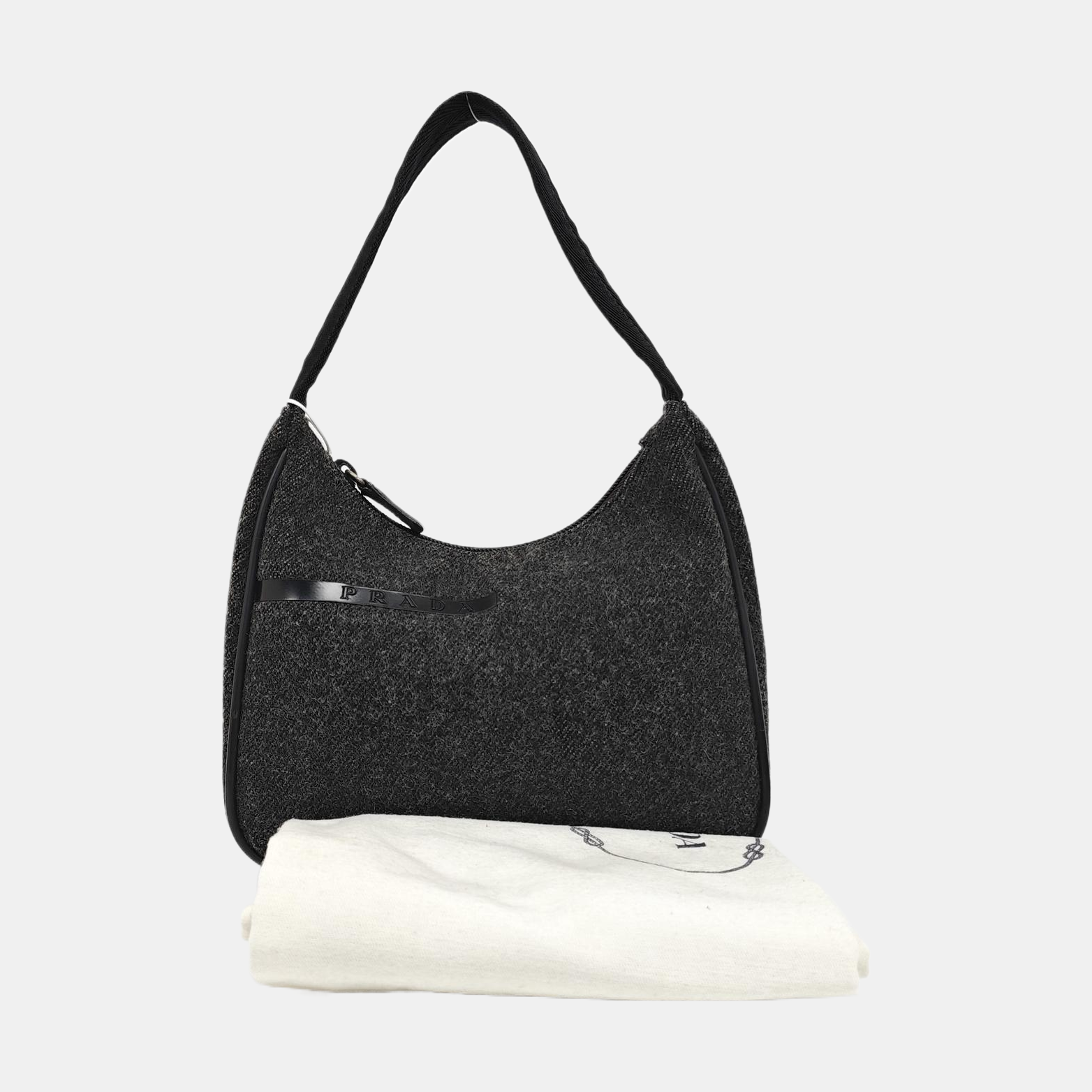 Authenticated pre-owned  Re-Edition Wool Gray - Top Handle Bag at Looply