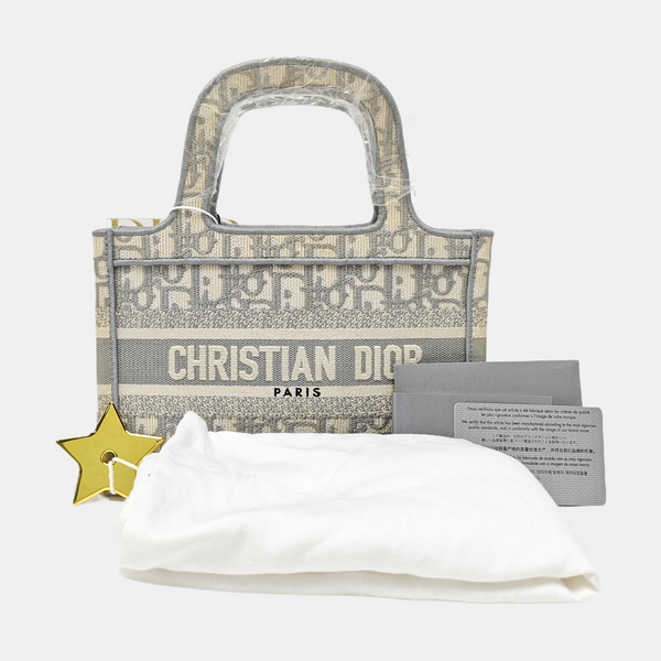 Book Tote Mini Oblique Fabric Gray