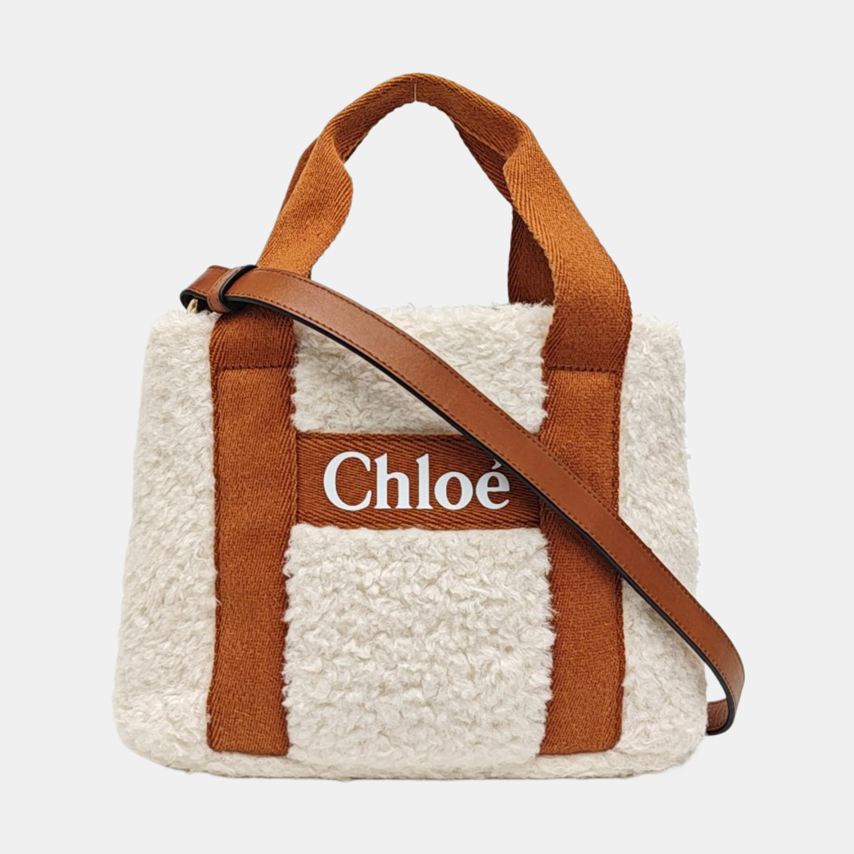 Fabric Shoulder Bag White