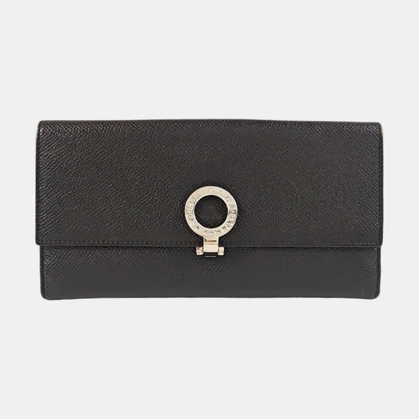 BVLGARI Calfskin Black Wallet