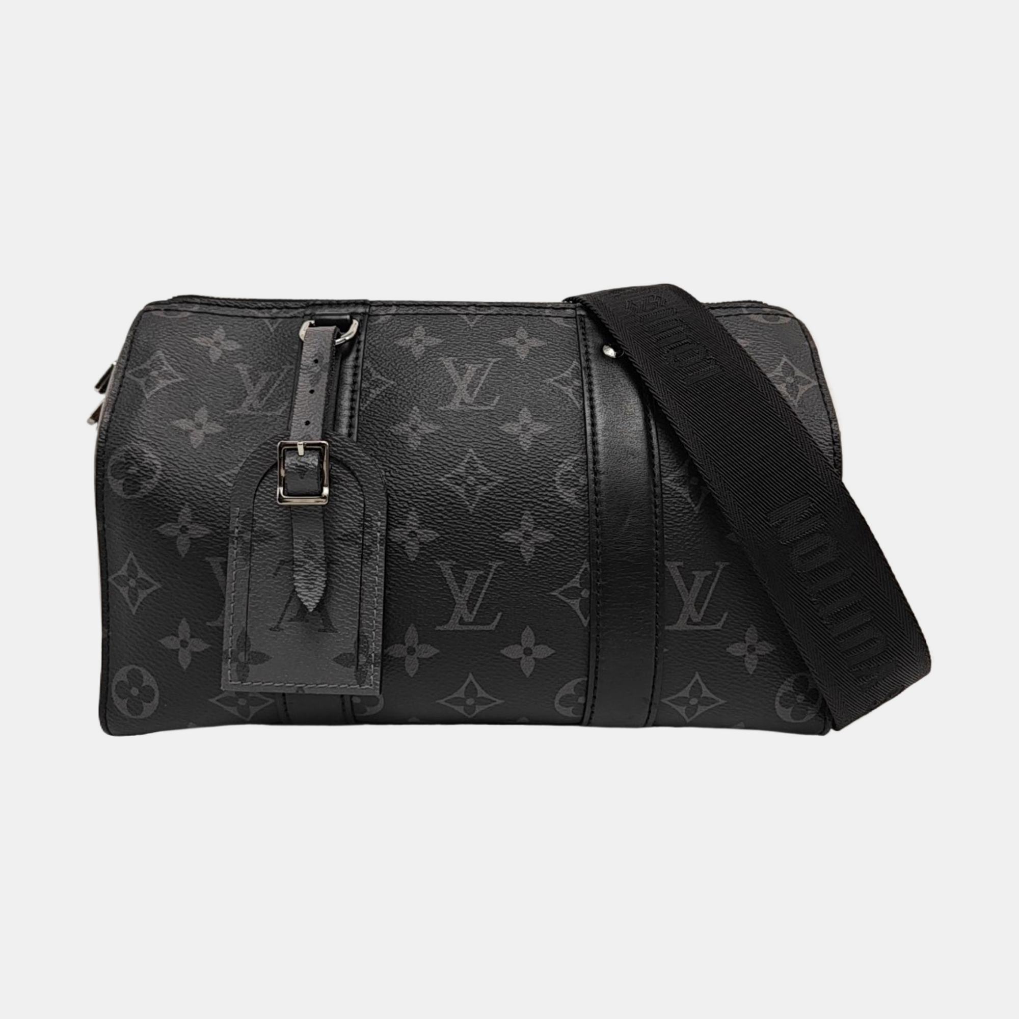 KEEPALL Monogram Coated Canvas Black