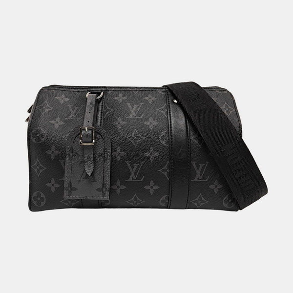 KEEPALL Monogram Coated Canvas Black