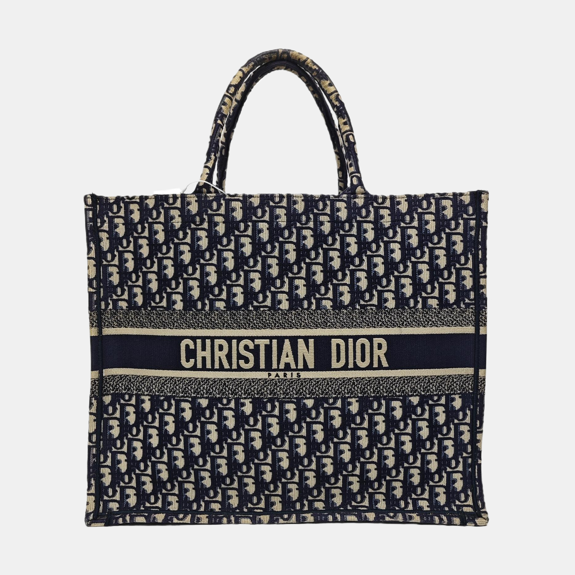 Book Tote Large Oblique Canvas Blue
