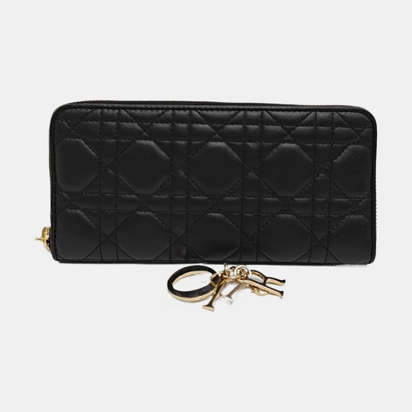 Cannage Calfskin Wallet Black