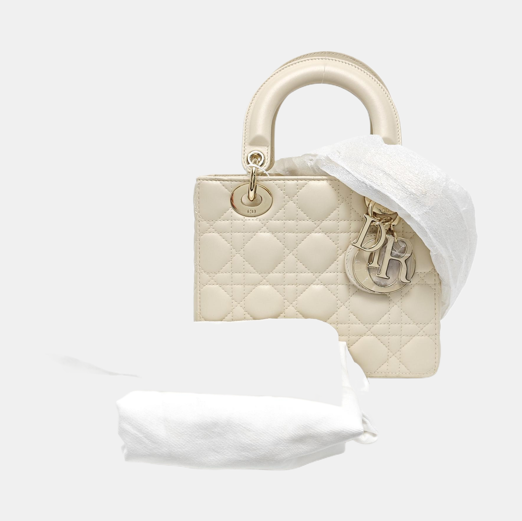 Lady Dior Small Cannage Lambskin White