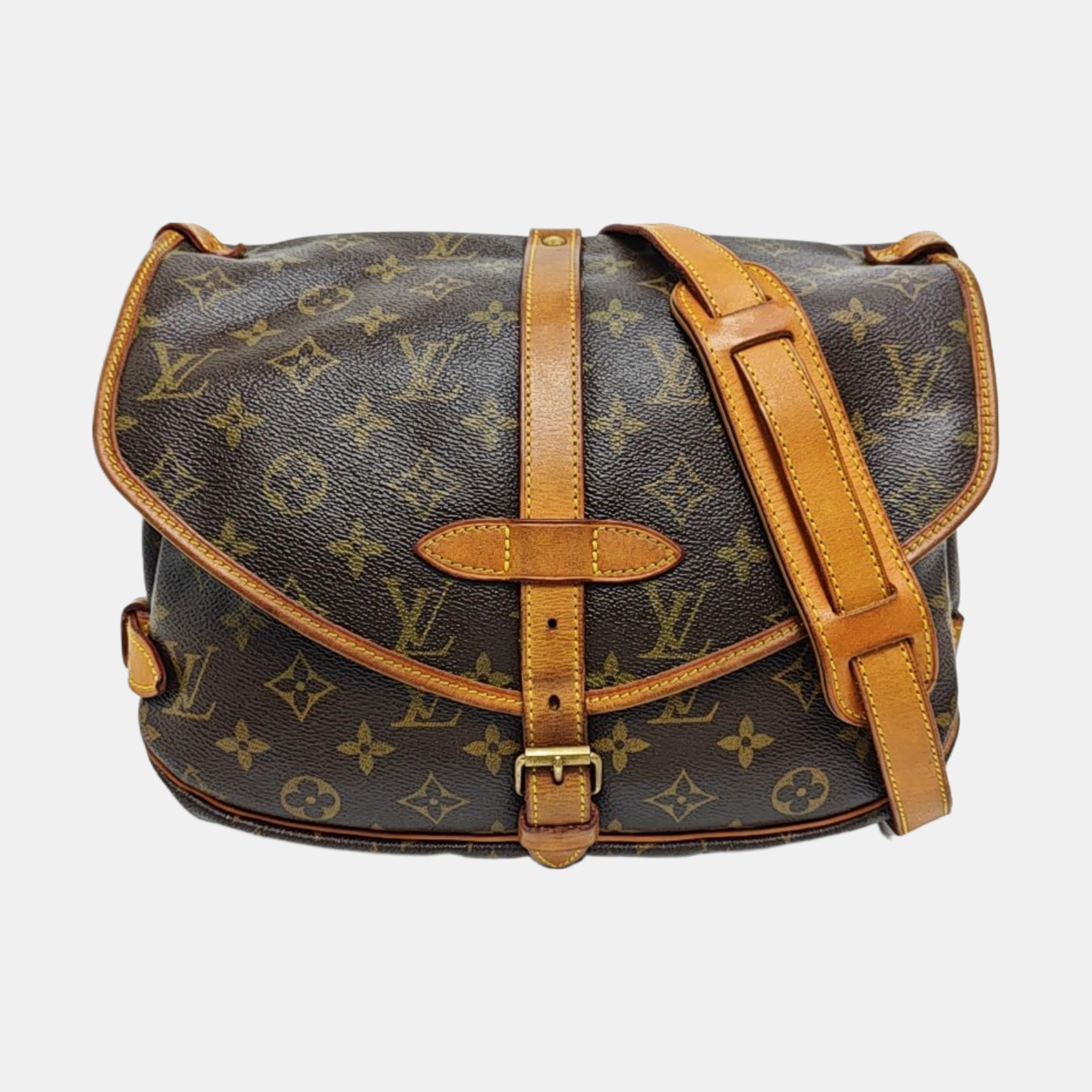 SAUMUR 30 Monogram Coated Canvas Brown