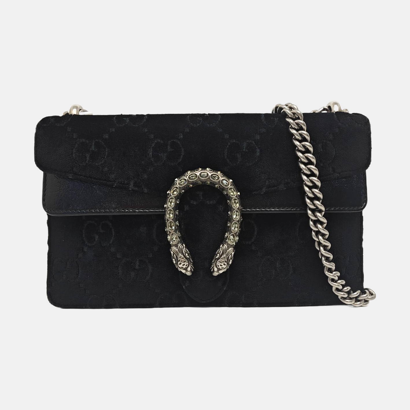 Dionysus Small Monogram Velvet Black
