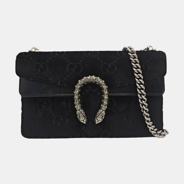 Dionysus Small Monogram Velvet Black