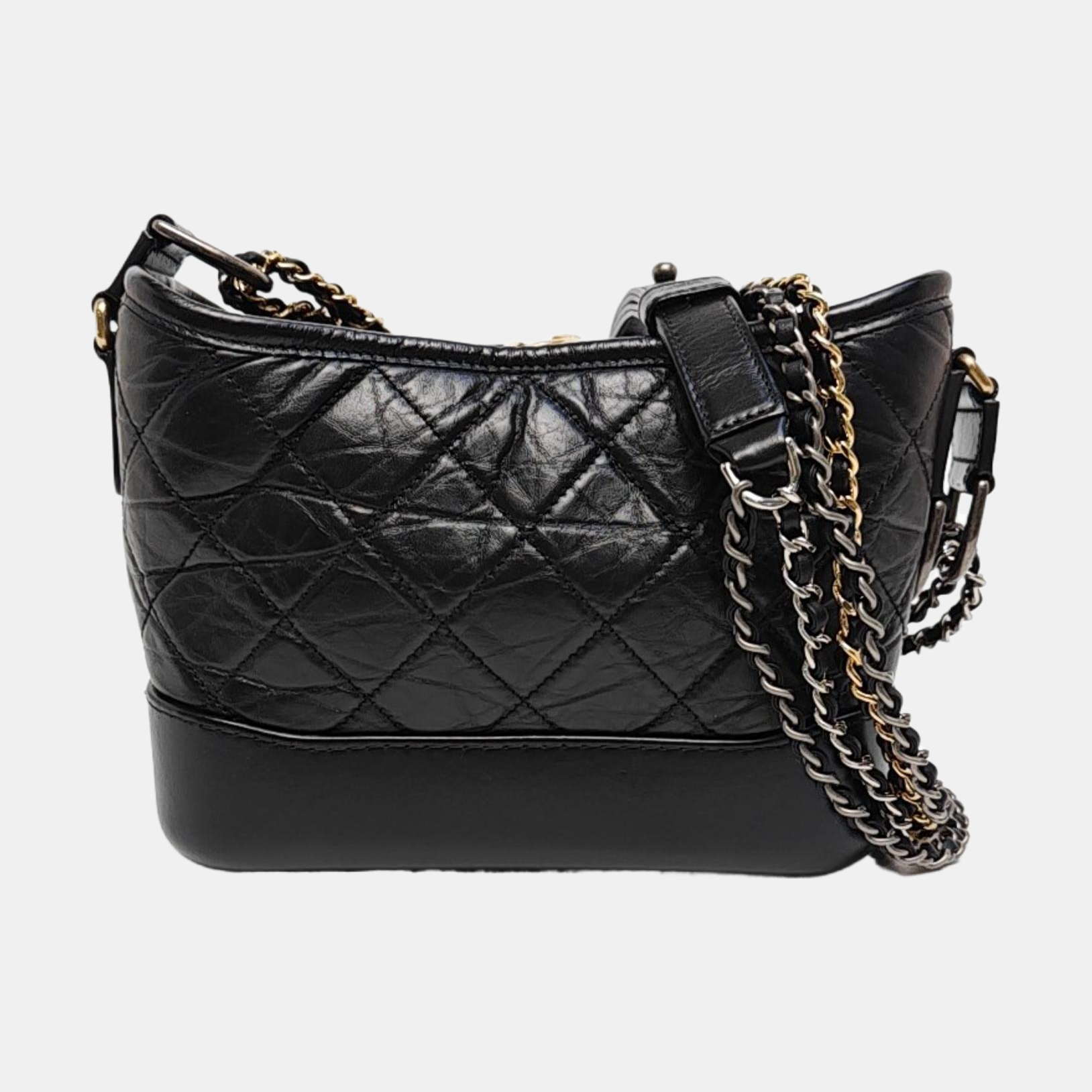 GABRIELLE Small Quilted Vintage Calf Black
