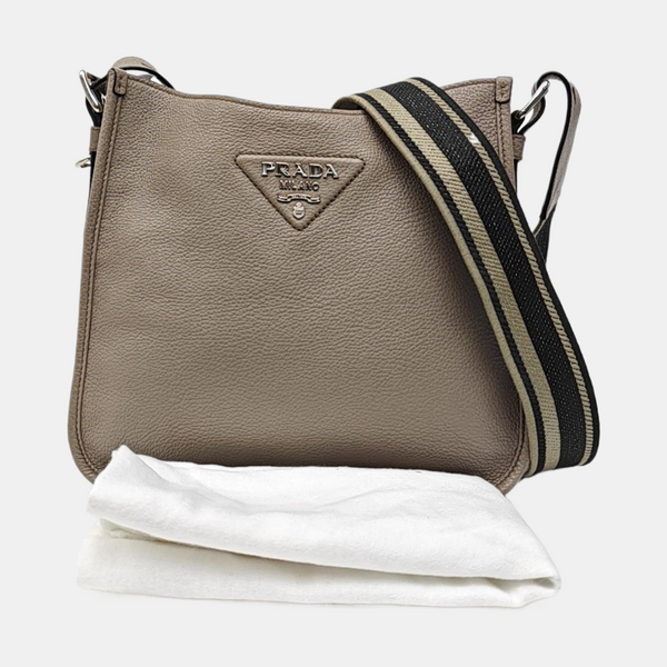 Calfskin Crossbody Bag Gray