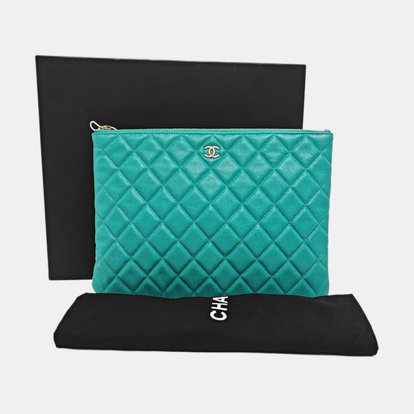 Quilted Grained Calfskin Green