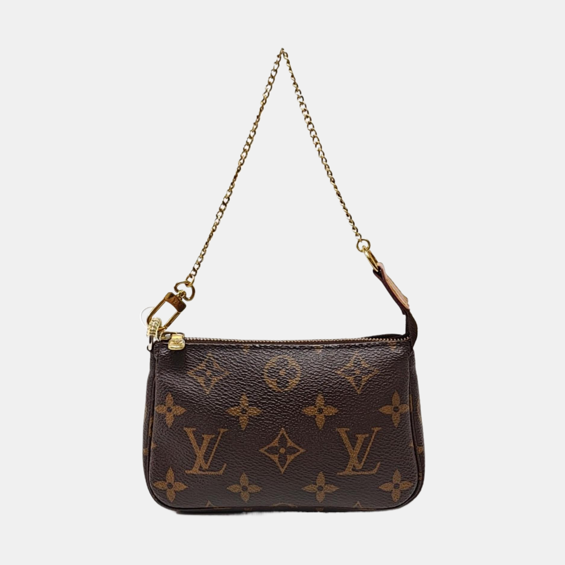 Authenticated pre-owned  ACCESSOIRES Mini Monogram Coated Canvas Brown - Top Handle Bag at Looply