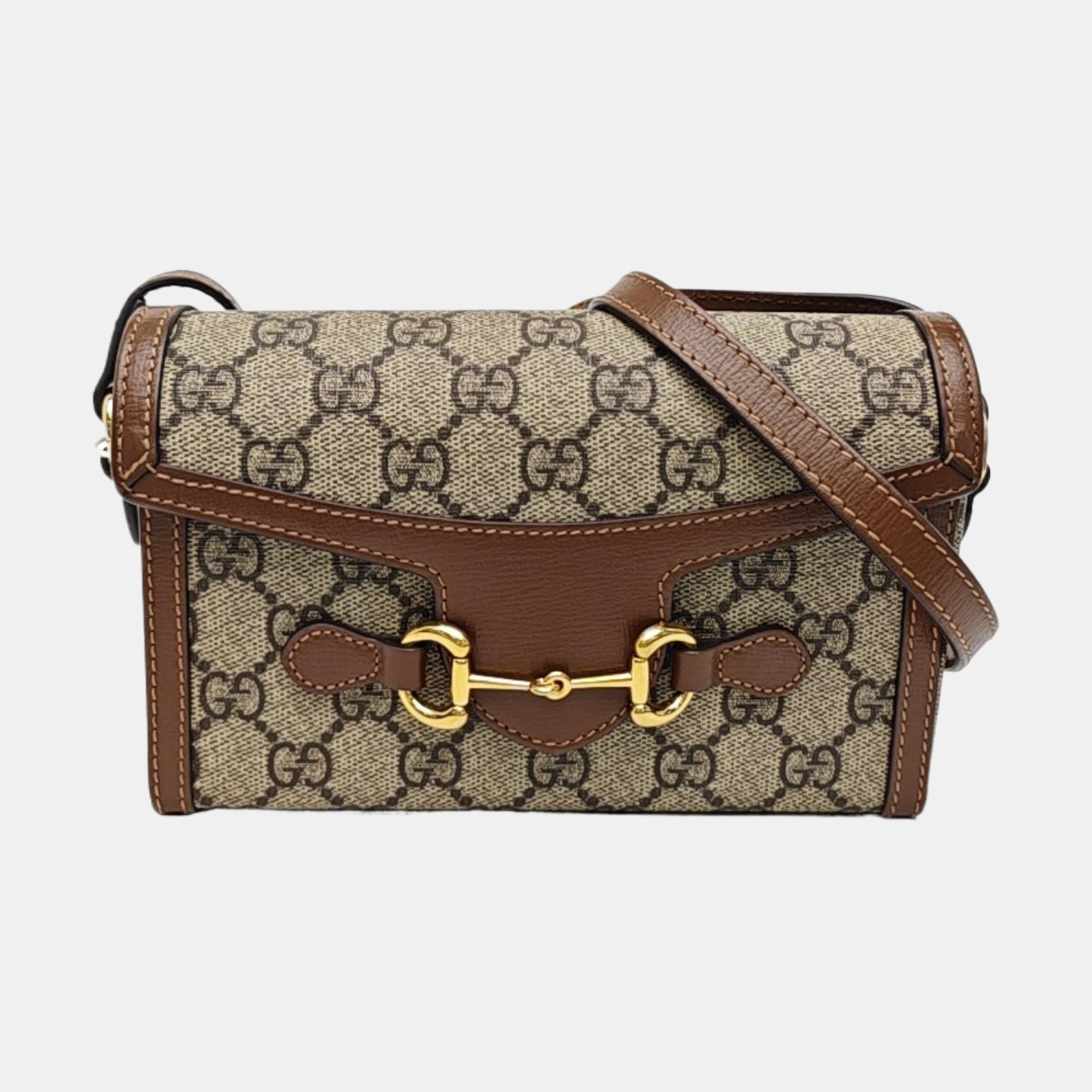 Horsebit 1955 Mini Monogram Coated Canvas Beige