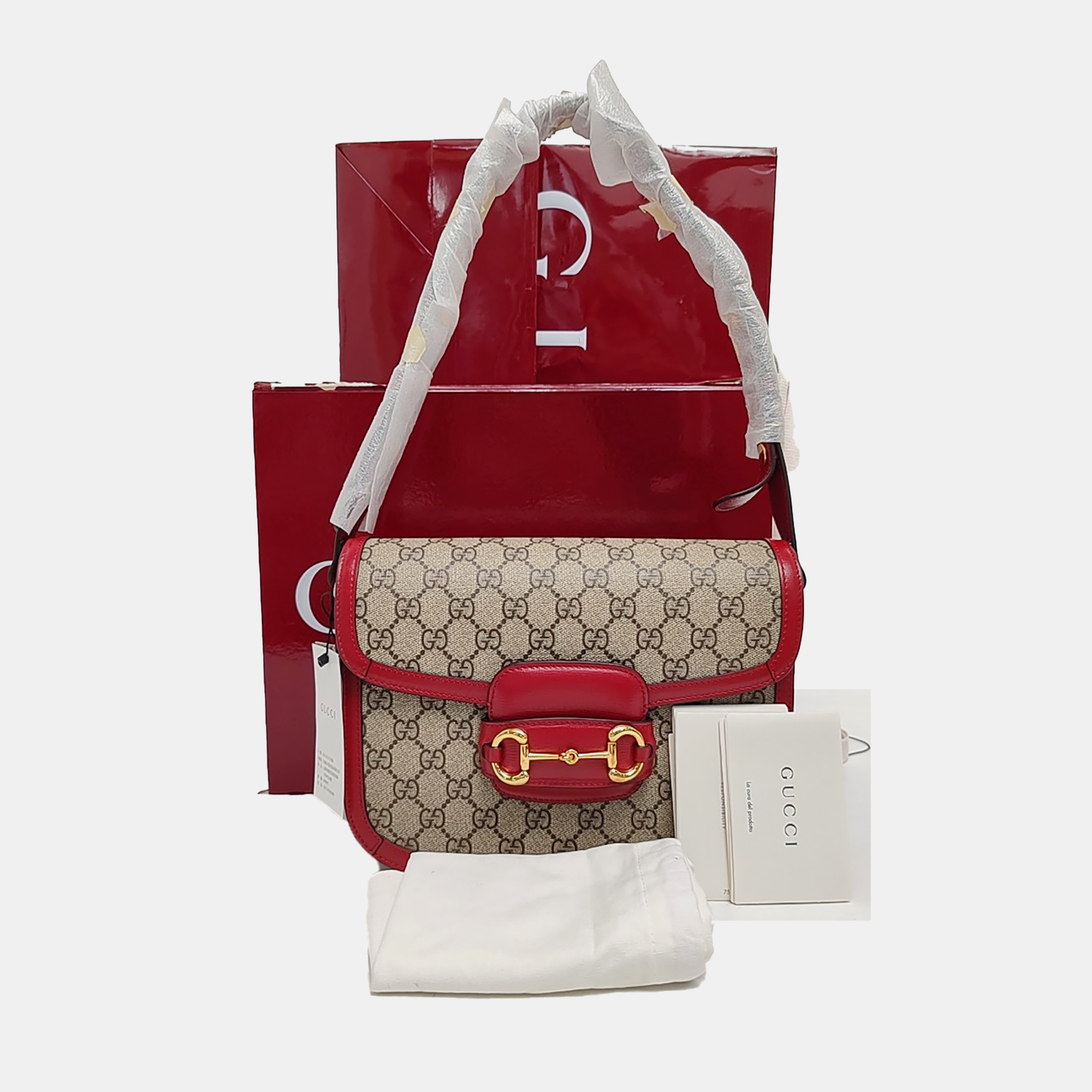 Horsebit 1955 Small Monogram Coated Canvas Beige