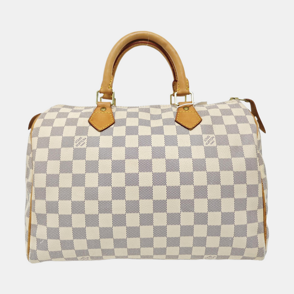 SPEEDY 30 Damier Azur Coated Canvas White