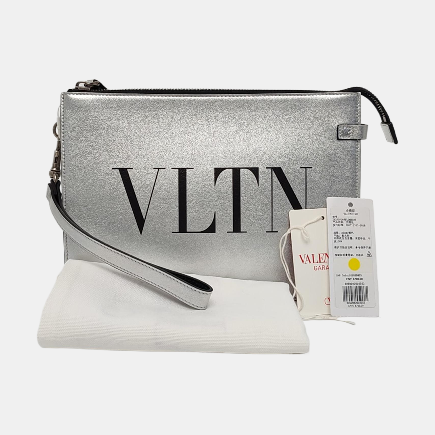 Vltn Calfskin Silver