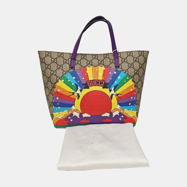 Monogram Coated Canvas Tote Bag Beige