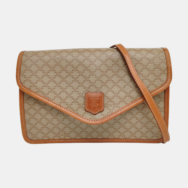 Coated Canvas Shoulder Bag Beige