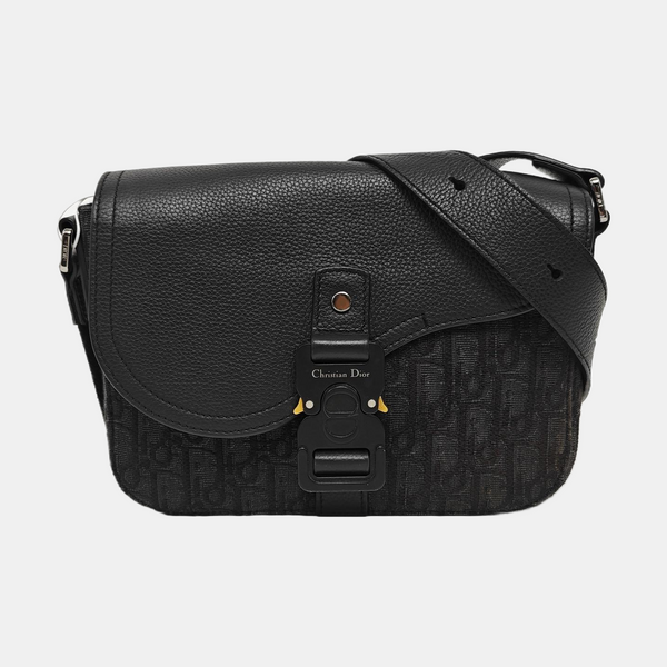 Saddle Small Oblique Canvas Black