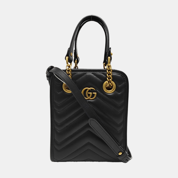 GG Marmont Mini Quilted Calfskin Black