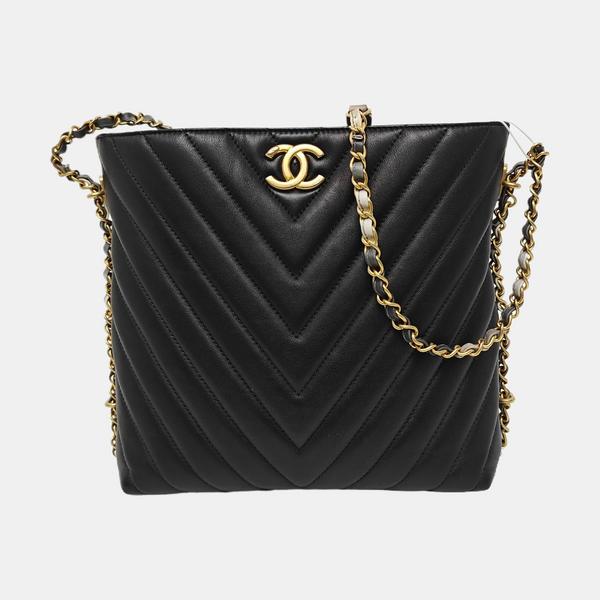 Chevron Lambskin Black