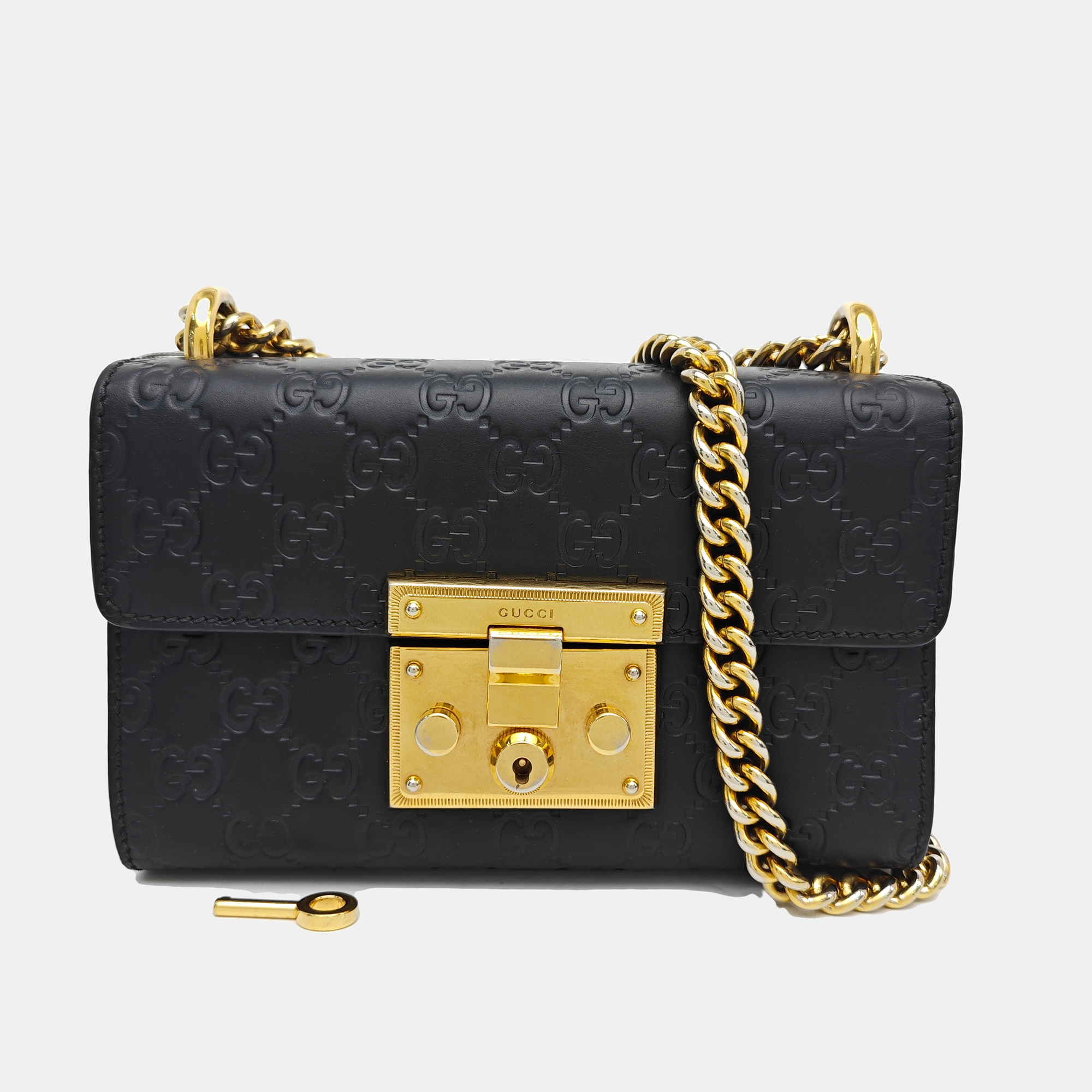 Padlock Small Monogram Calfskin Black