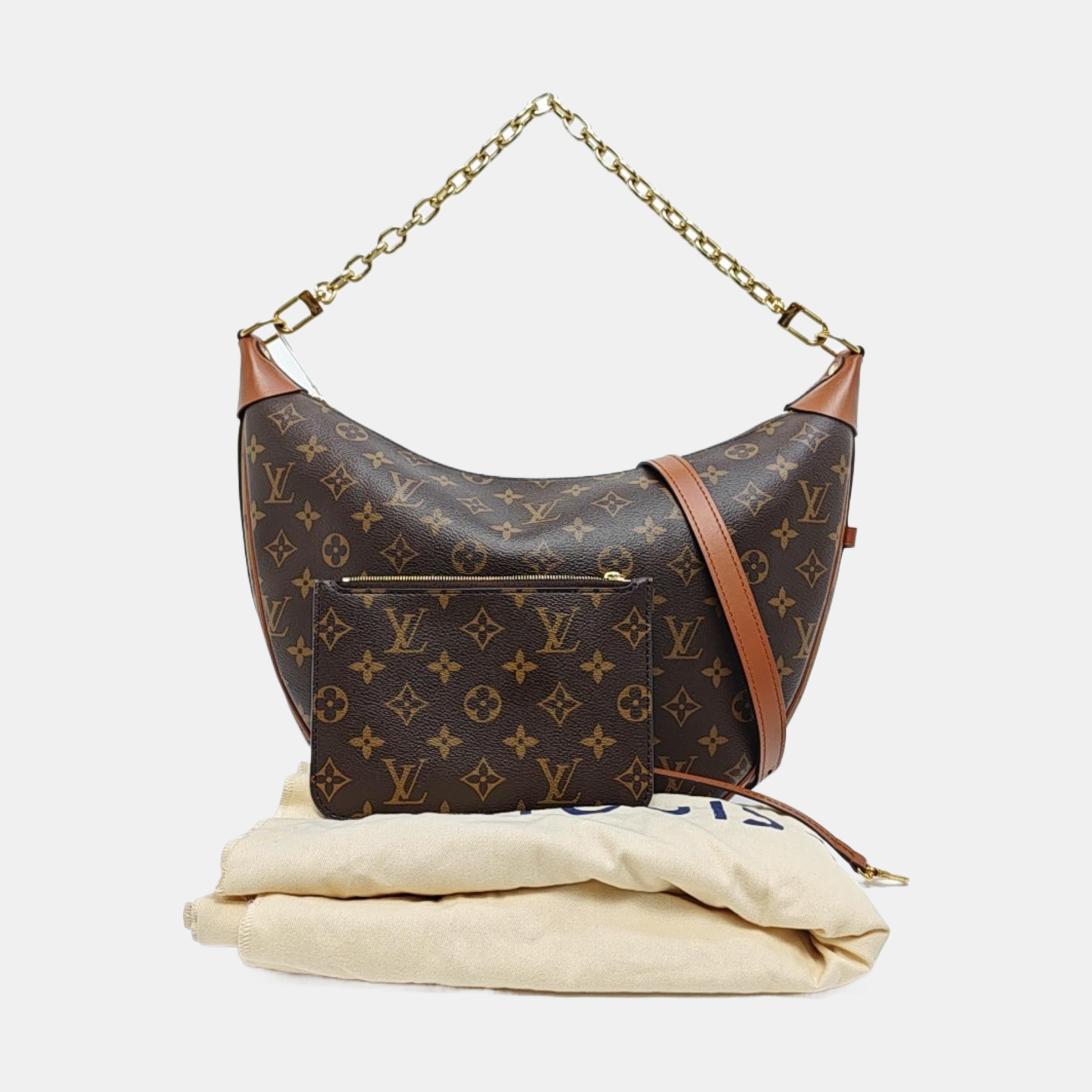 LOOP HOBO Monogram Coated Canvas Brown