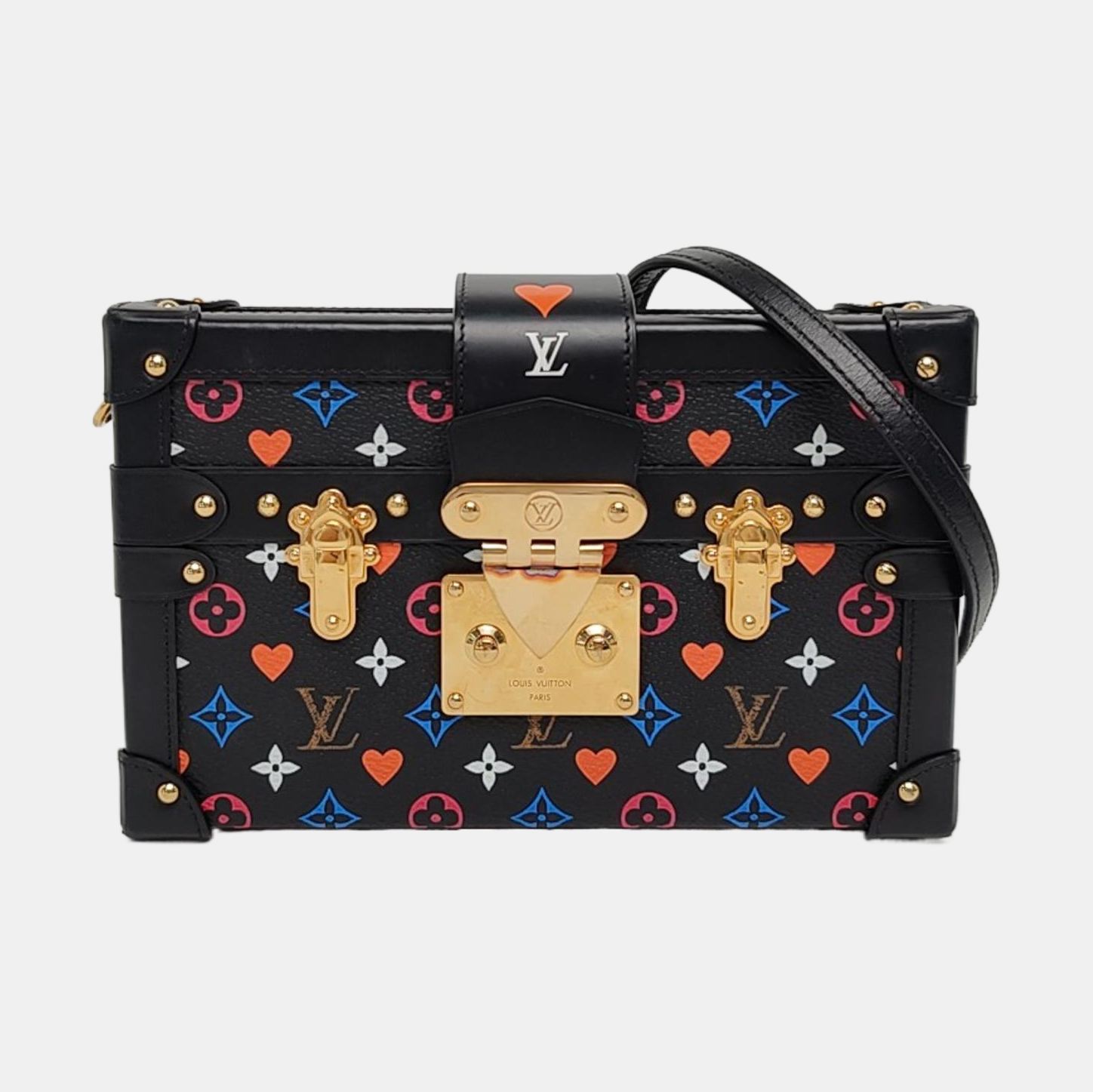 PETITE MALLE Monogram Coated Canvas Black