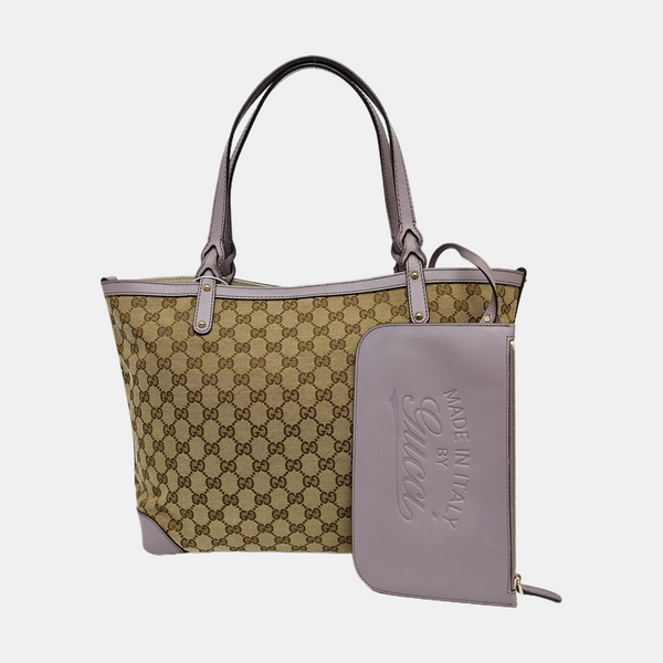 Monogram Canvas Tote Bag Beige