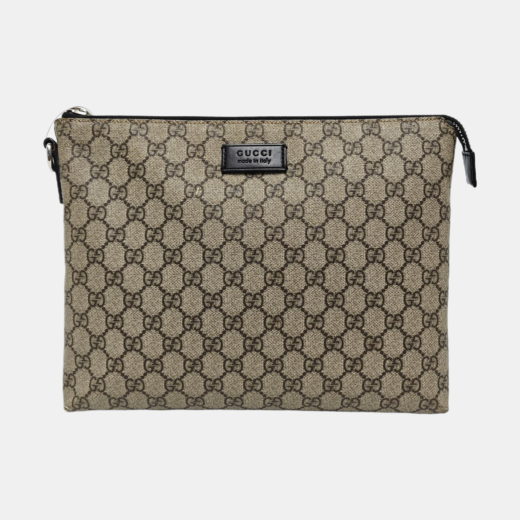 Monogram Coated Canvas Clutch Brown