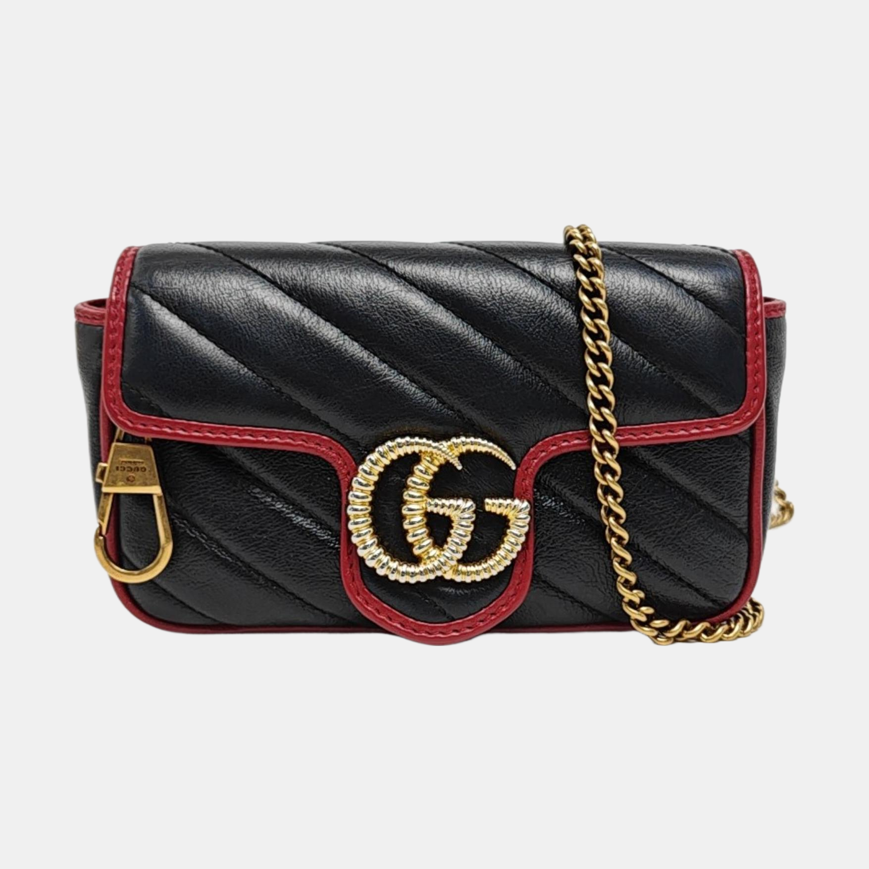 GG Marmont Super Mini Quilted Calfskin Black
