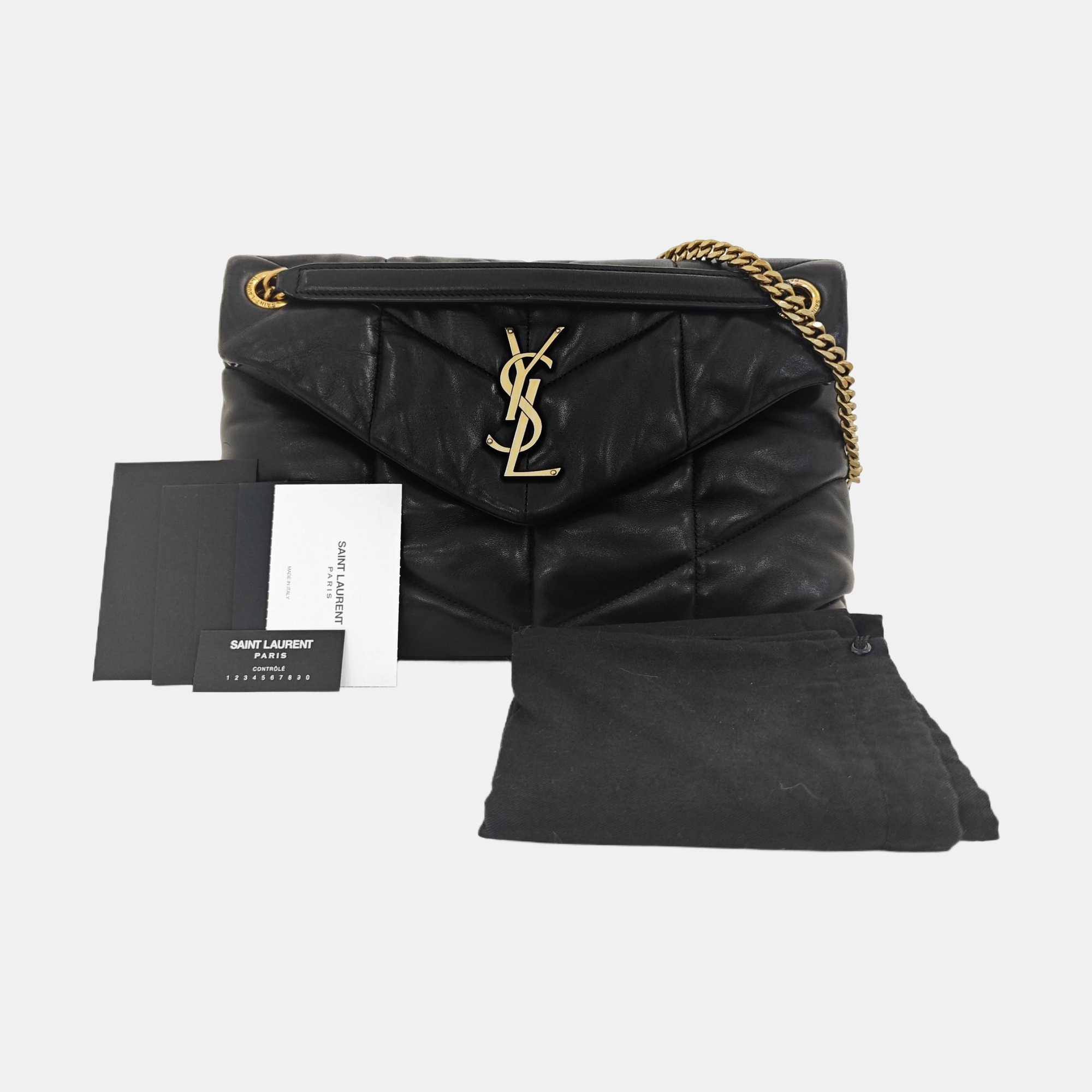 PUFFER Small Quilted Lambskin Black