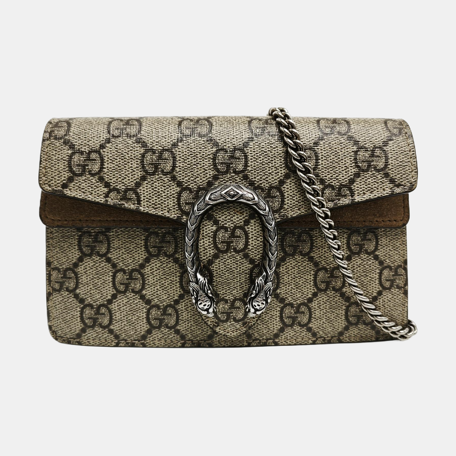 Dionysus Super Mini Monogram Coated Canvas Beige