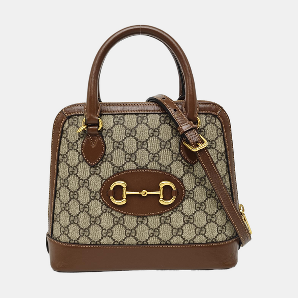 Horsebit 1955 Small Monogram Coated Canvas Beige