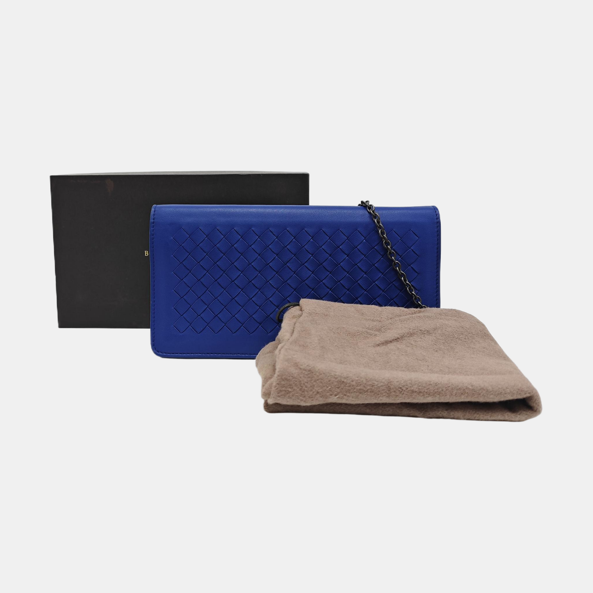 Lambskin Shoulder Bag Blue