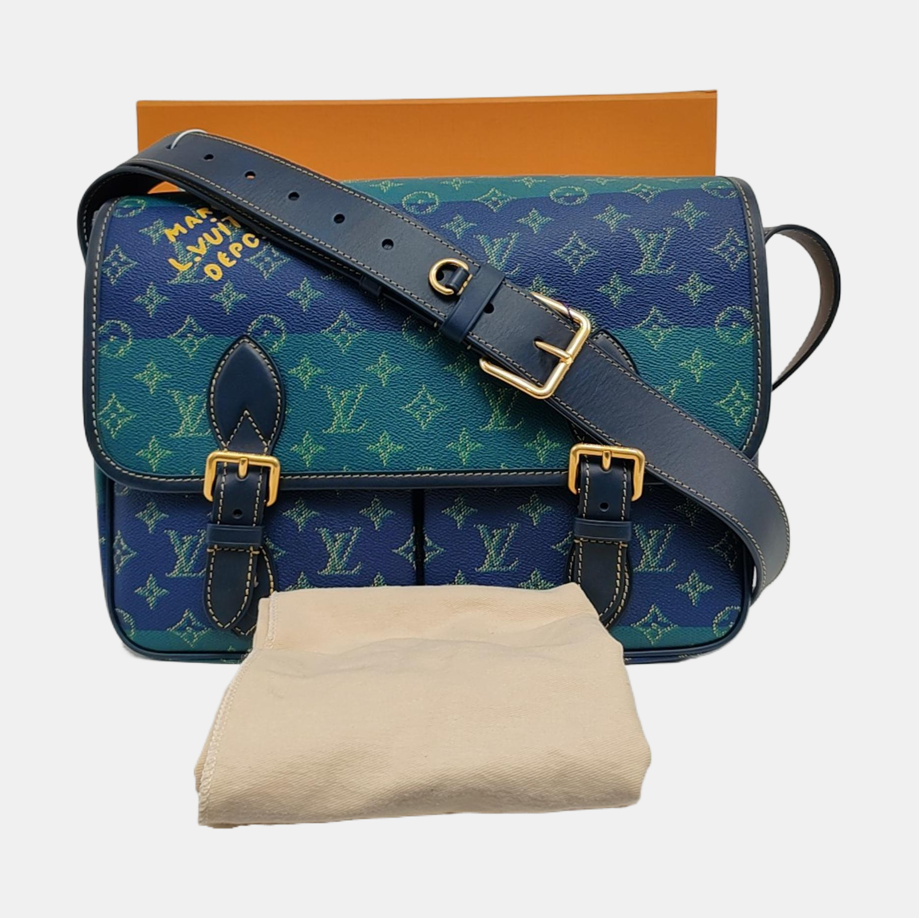 SATCHEL Monogram Coated Canvas Blue