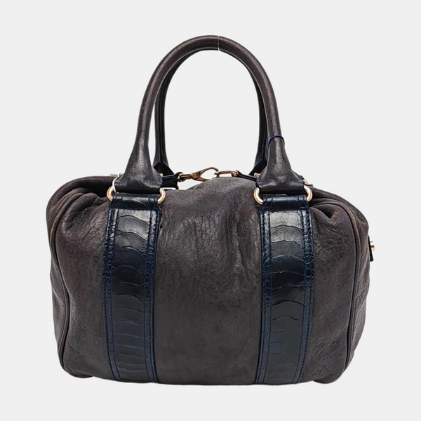 Calfskin Top Handle Bag Brown
