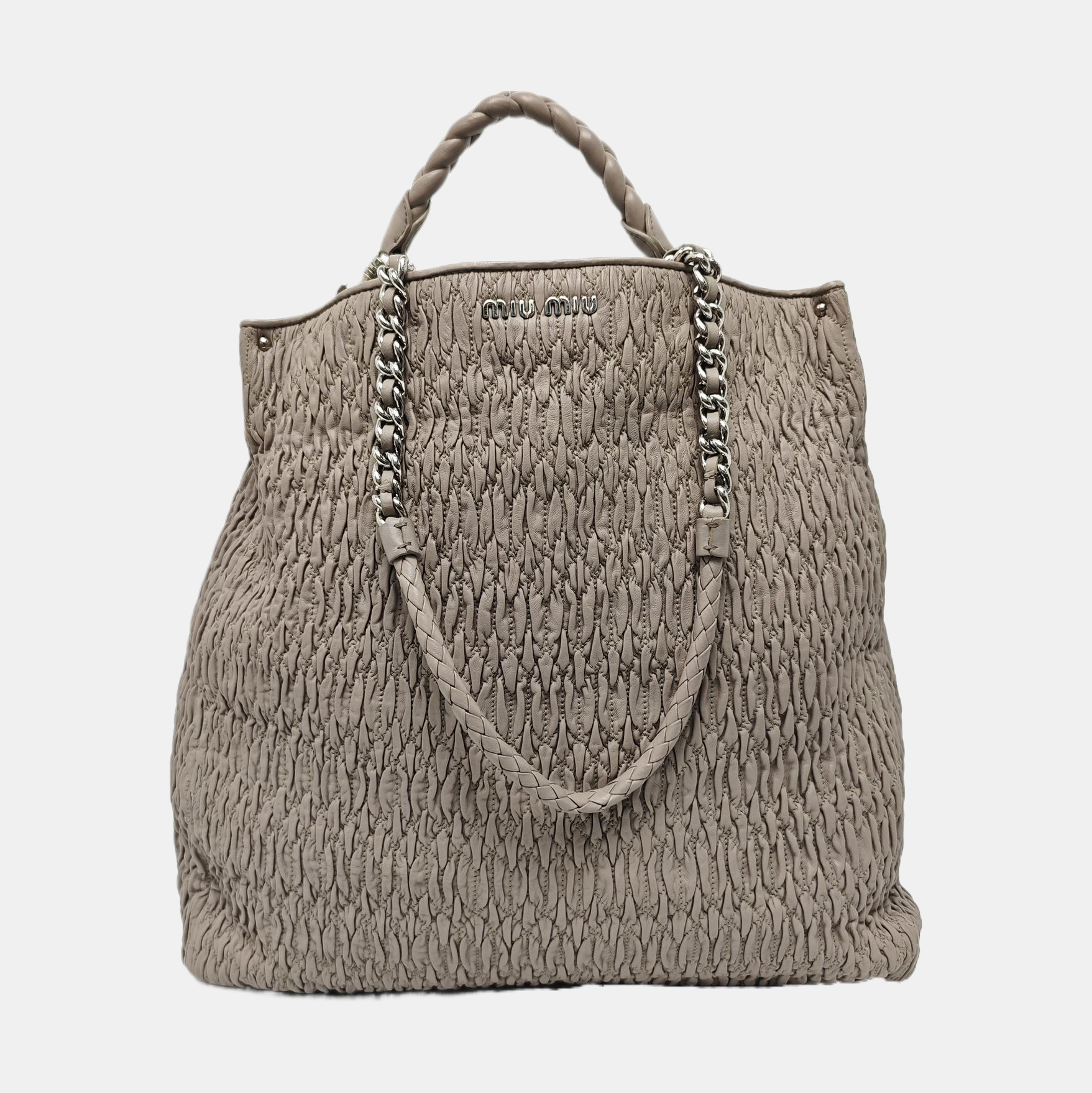 Lambskin Tote Bag Gray
