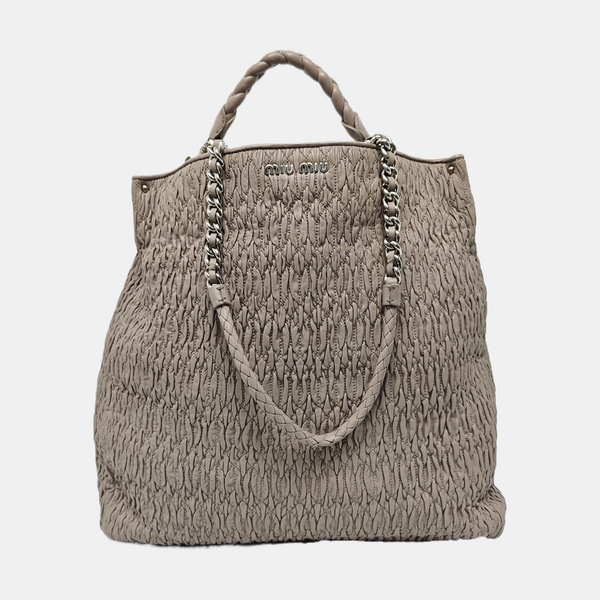 Lambskin Tote Bag Gray