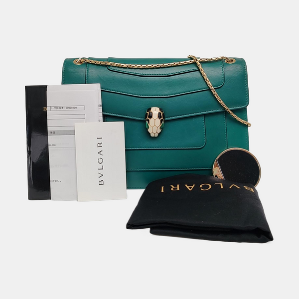 SERPENTI FOREVER Medium Calfskin Green