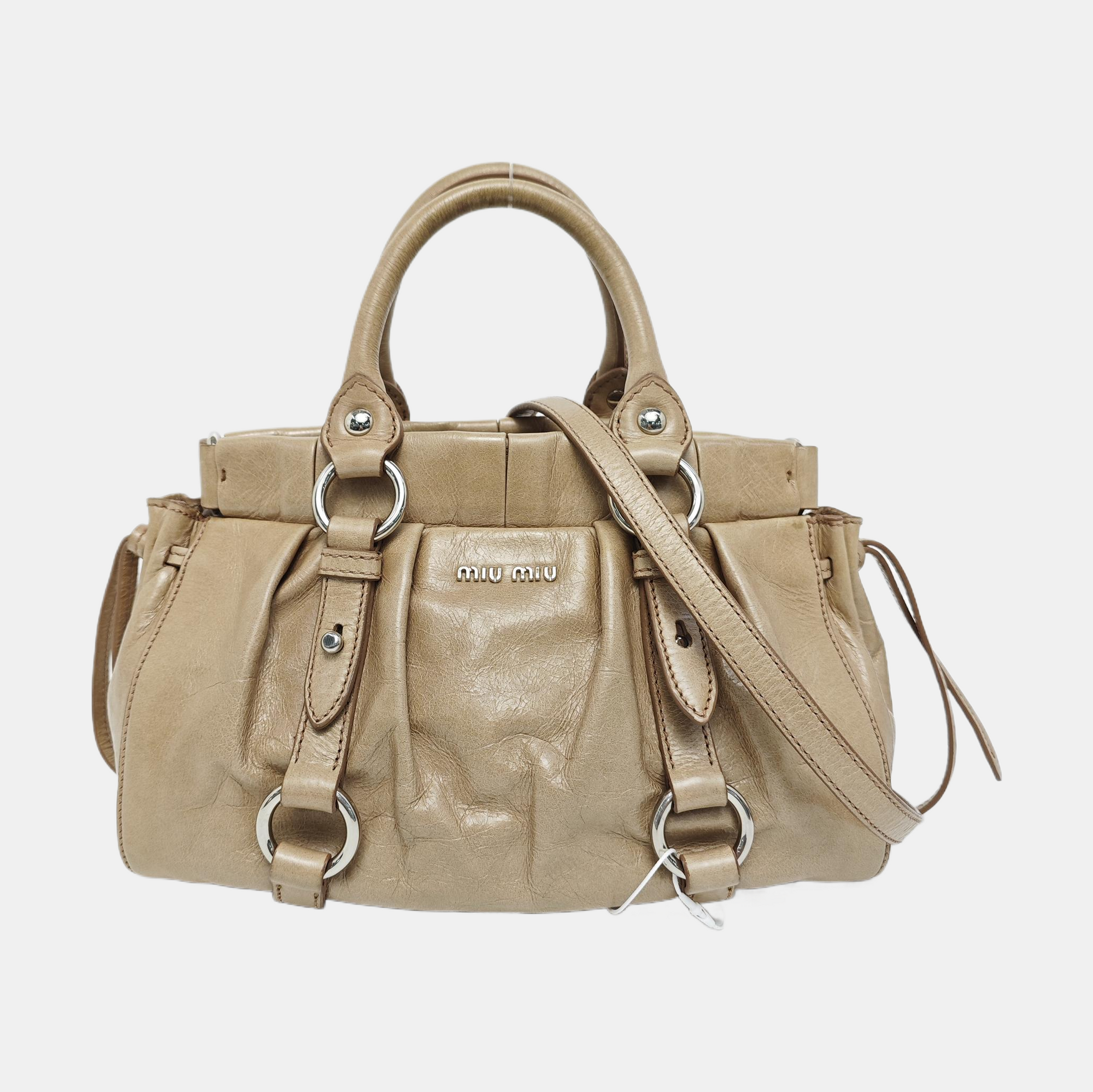 Calfskin Shoulder Bag Beige