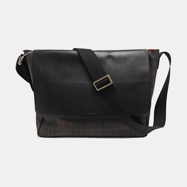 Coated Canvas Shoulder Bag Brown