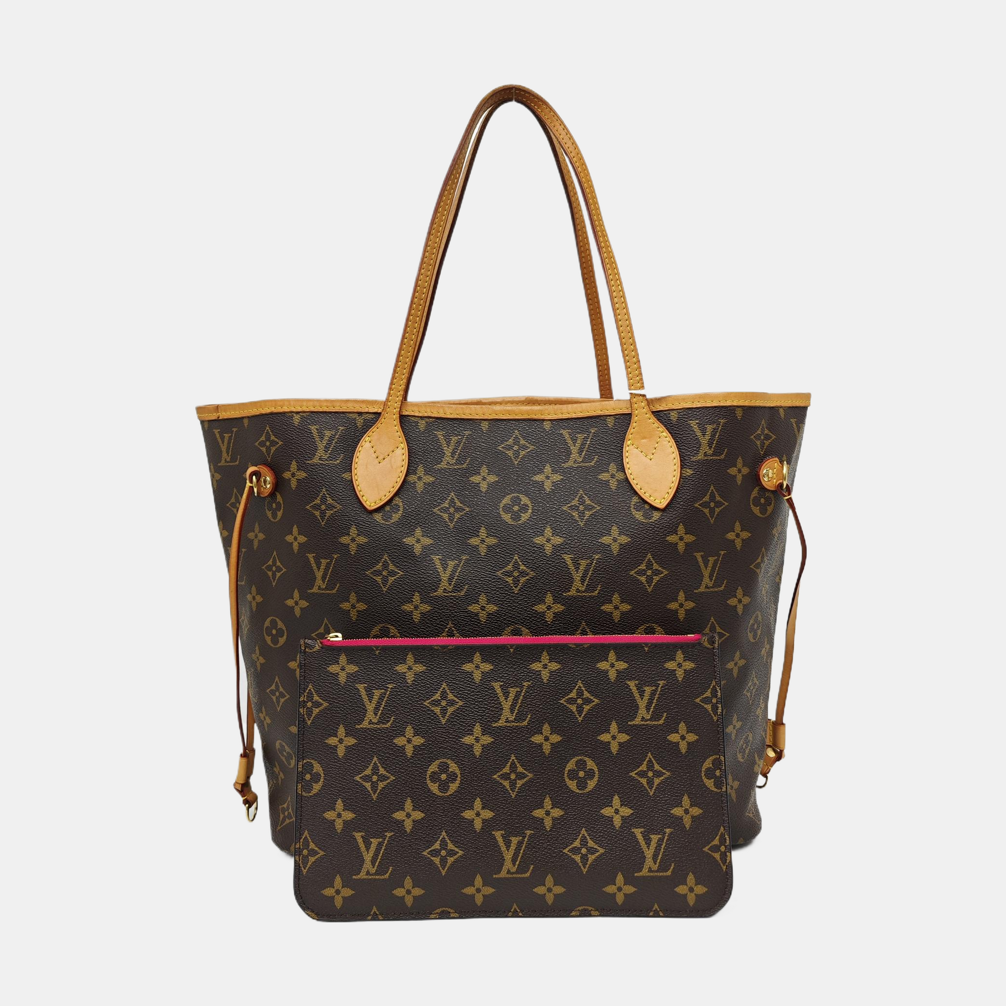NEVERFULL MM Monogram Coated Canvas Brown