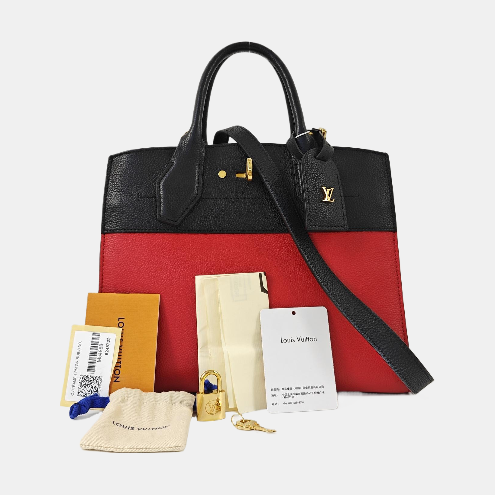 CITY STEAMER PM Calfskin Red