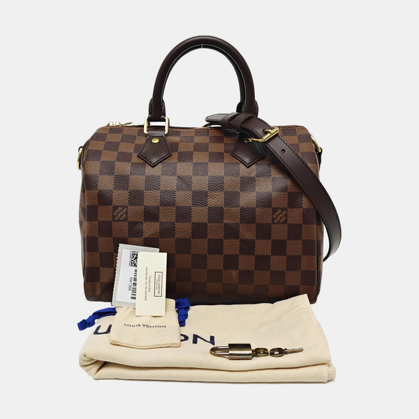SPEEDY 25 Damier Ebene Coated Canvas Brown