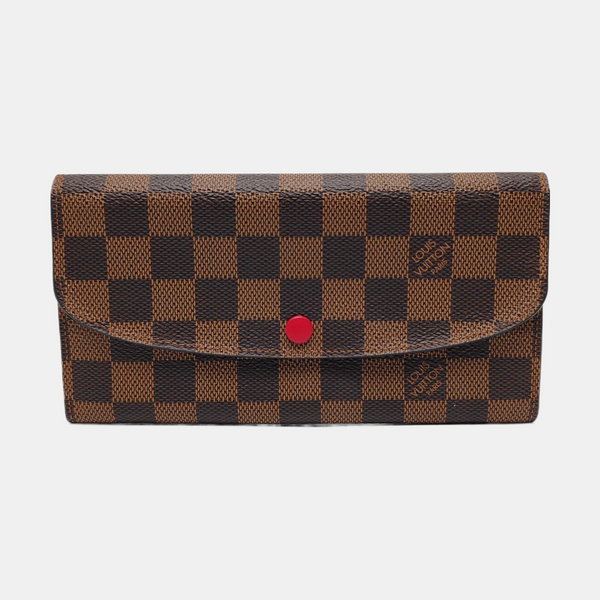EMILIE Damier Ebene Coated Canvas Brown Wallet