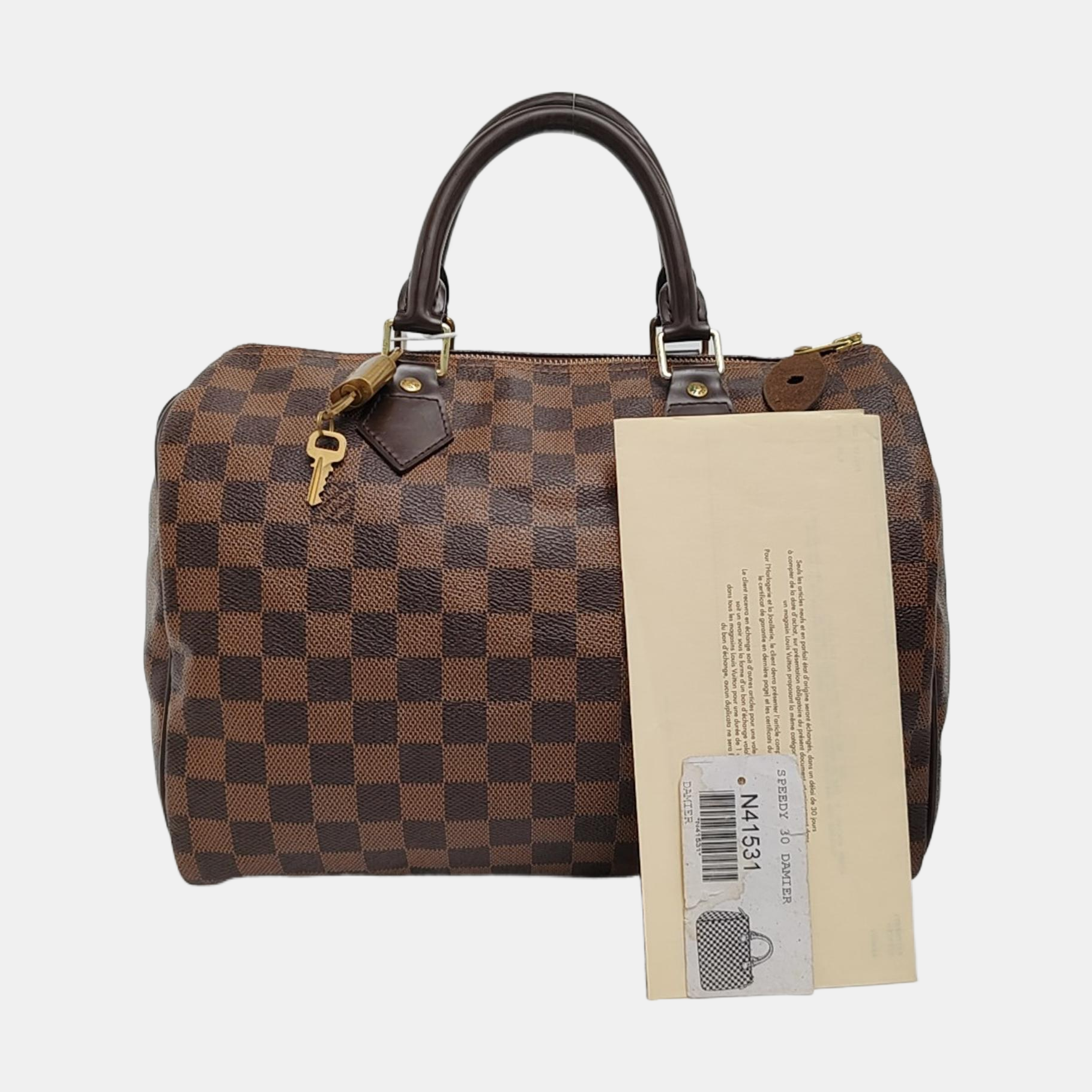 SPEEDY 30 Damier Ebene Coated Canvas Brown