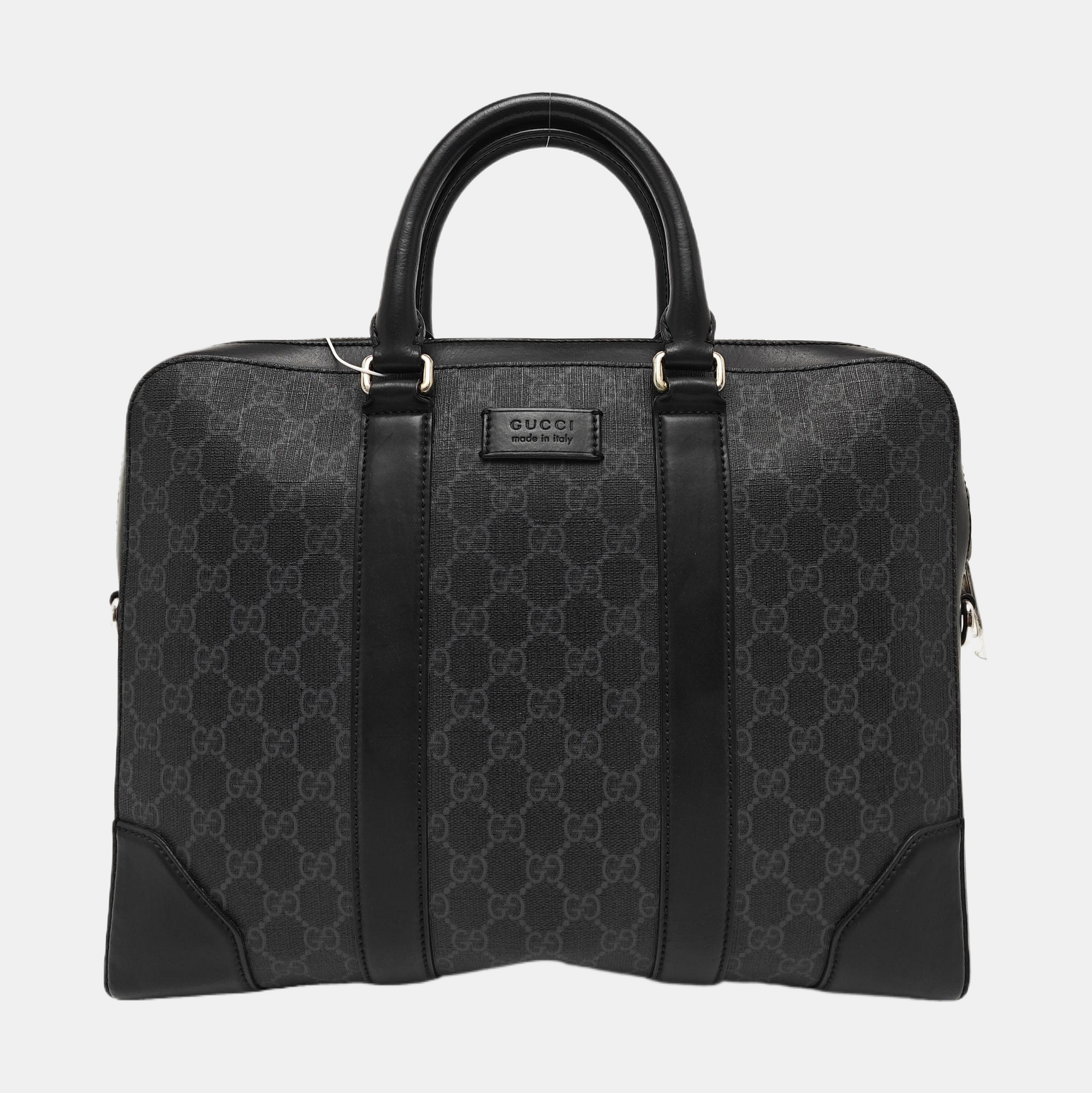 Monogram Coated Canvas Top Handle Bag Black